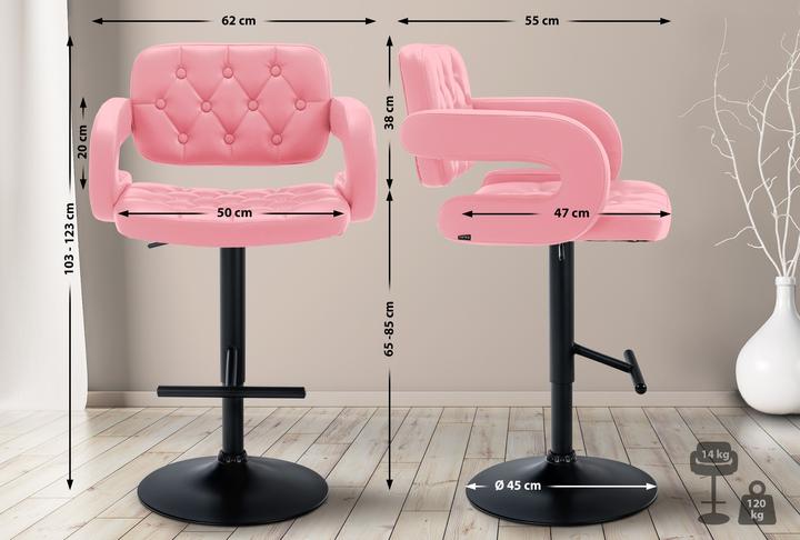 Produktbild Swisshandel24 Barhocker Dublin schwarz, pink