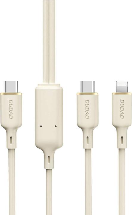 Image du produit Dudao Câble L7SF 2en1 USB-C - USB-C / Lightning 100W 1,2m - beige (1.20 m, 100 W)