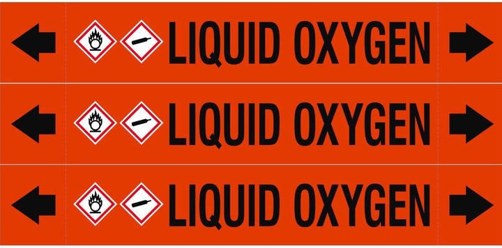 Energie-Label Brady ASME - Rohrmarkierer - Liquid Oxygen