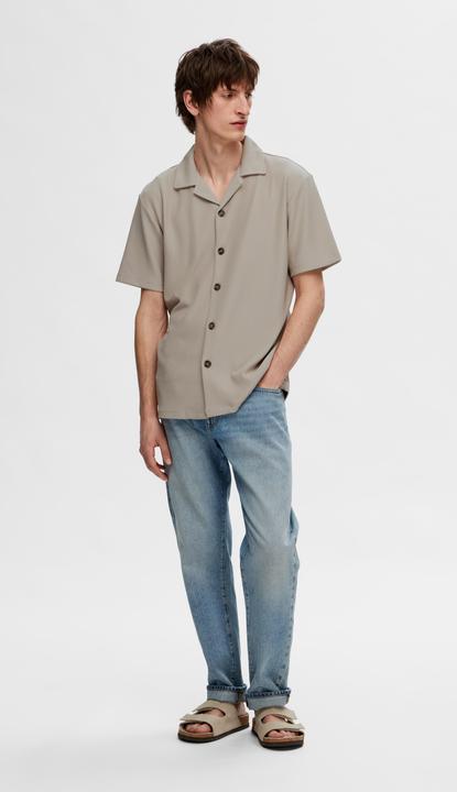 Produktbild Selected Homme Geripptes cuban collar Kurzarmhemd (L)