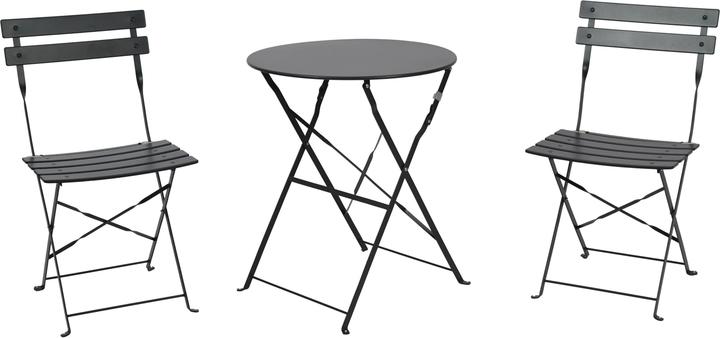 Produktbild Schou Bistro-Set Sam 71 x 42 x 80cm – Schwarz (60 x 80 cm)
