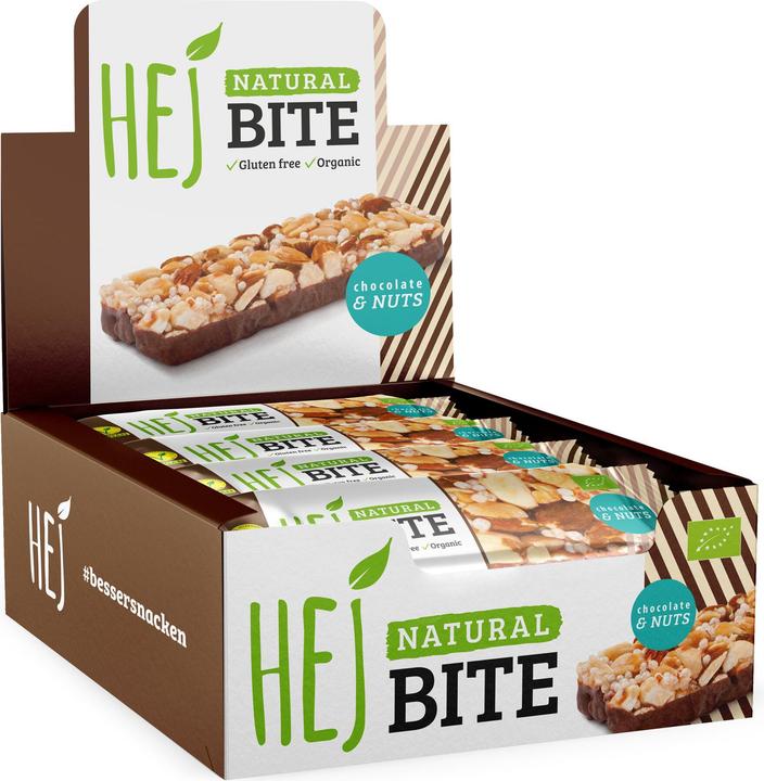 HEJ Nutrition Natural Bite (12 x 40g) (Chocolate & Nuts, 12 pcs., 480 g)