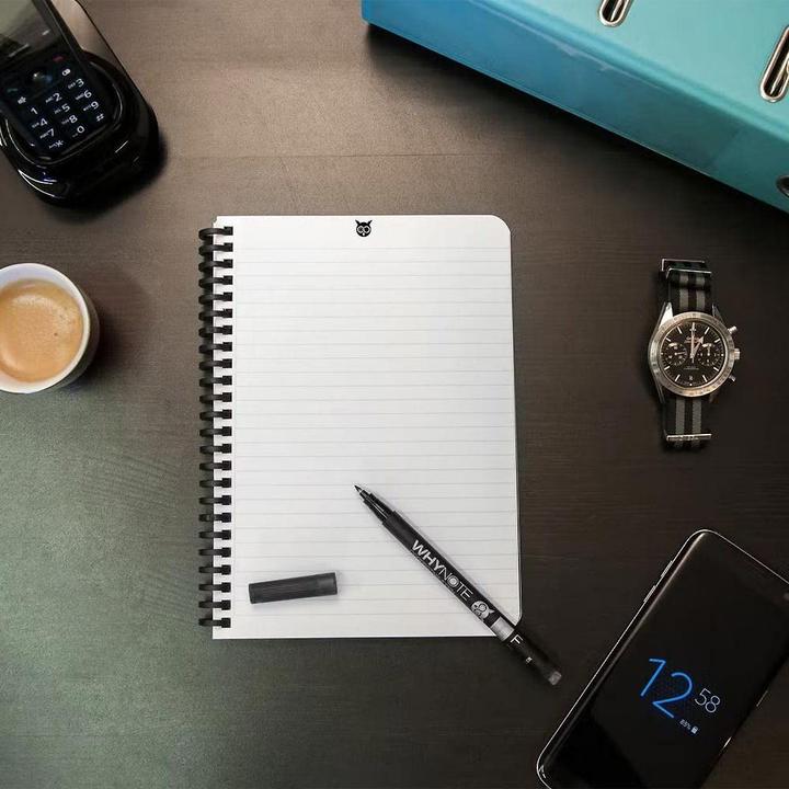 Image du produit Whynote Notizbuch A5 WNBOK017 starter-kit, Eule (A5, À rayures, Couverture rigide)