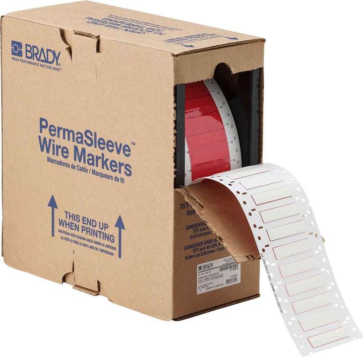 Actual product image Brady HX-250-2-WT-2, B-7642, Heatex heat-shrink tubing 2:1, white, 24.99 x 11.3mm, for cable diame