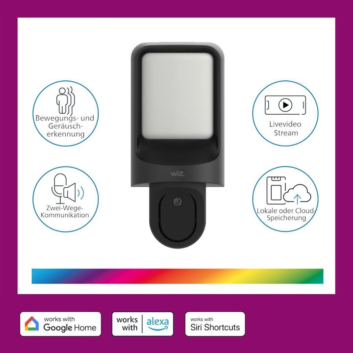Actual product image WiZ Outdoor wall light with camera (1920 x 1080 Pixels)