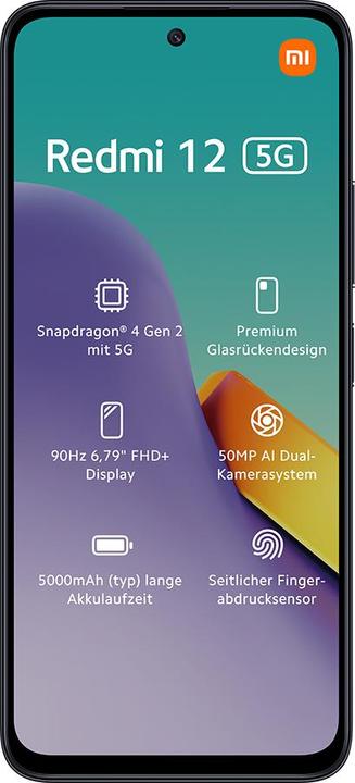 Produktbild Xiaomi Redmi 12 (128 GB, Midnight Black, 6.79", Hybrid Dual SIM, 4G)