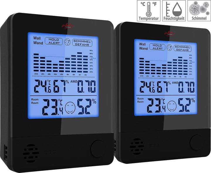 Infactory 2er-Set 2in1-Thermometer & Hygrometer