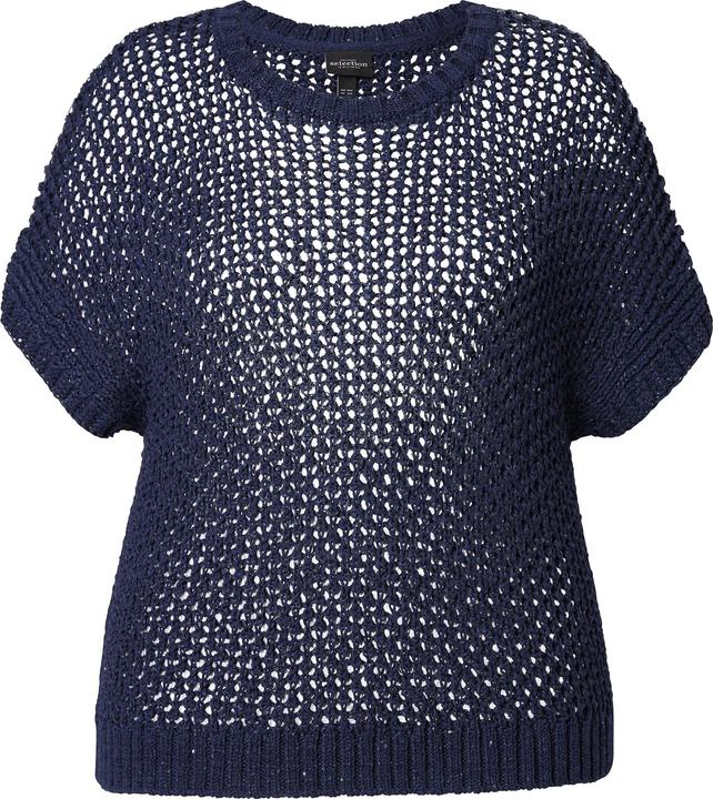 Image du produit Ulla Popken Pull à paillettes, col rond et manches courtes (50, 52)
