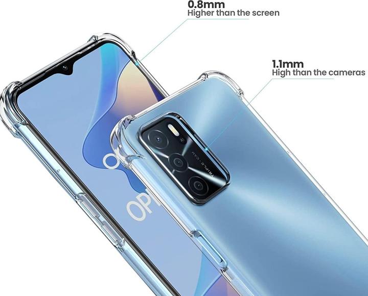 Productafbeelding Screenguard Oppo A54s Hoesje Kristal Zachte Airbag Bumper (Oppo A54s)