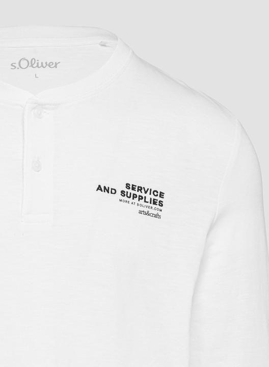 Image du produit S.Oliver T-Shirt Henley-Shirt mit Flammgarnstruktur und Stickerei (3XL)