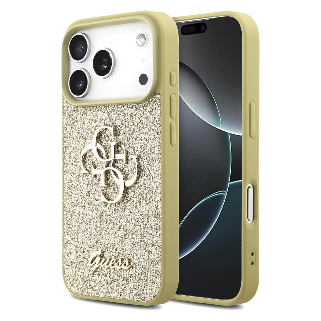 Guess - Fixed Glitter Big 4G (GUHCP17XHG4SGD) - IPhone 17 Pro Max - Gold (Apple IPhone 17 Pro Max), Smartphone Hülle, Gold