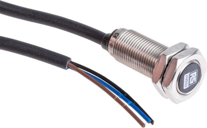Actual product image RS PRO M12 x 1 Proximity sensor cylindrical PNP 4 mm 10 30 V dc IP68 (Sensor)