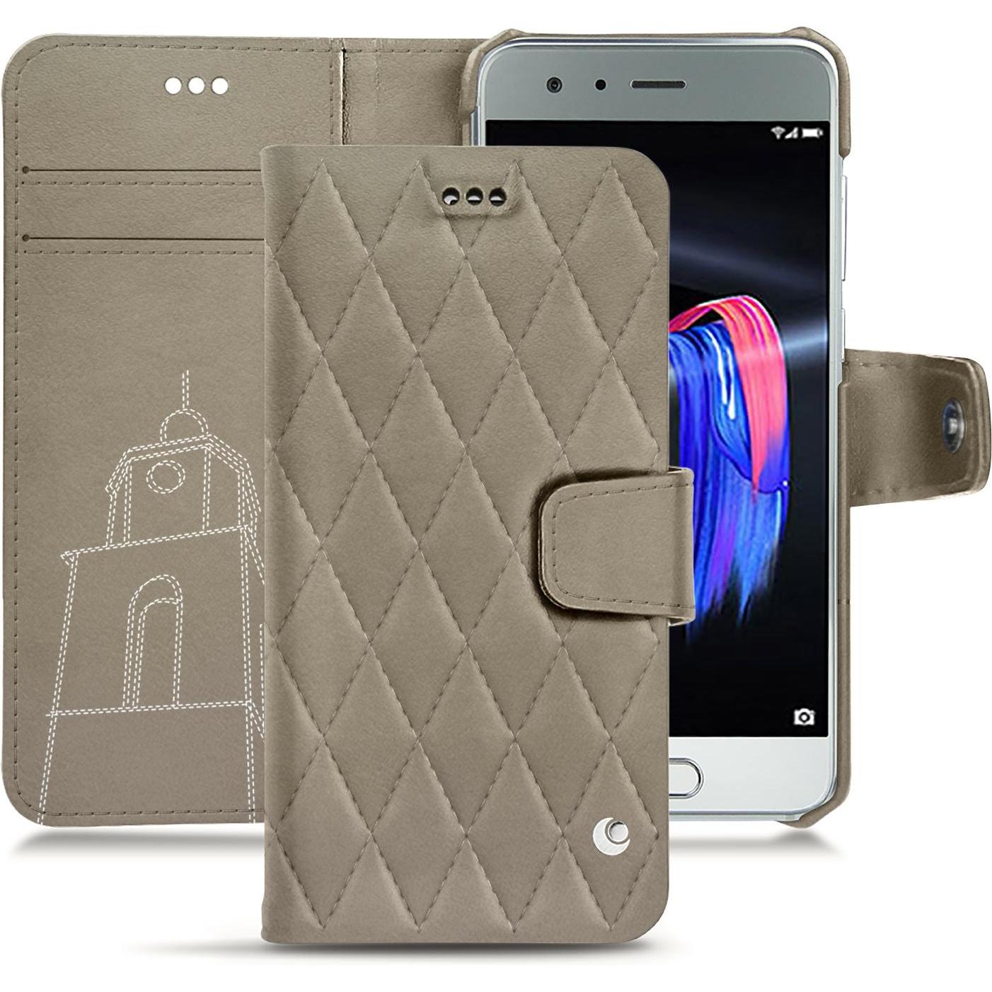 Noreve Lederschutzhülle Wallet (Honor 9), Smartphone Hülle, Beige