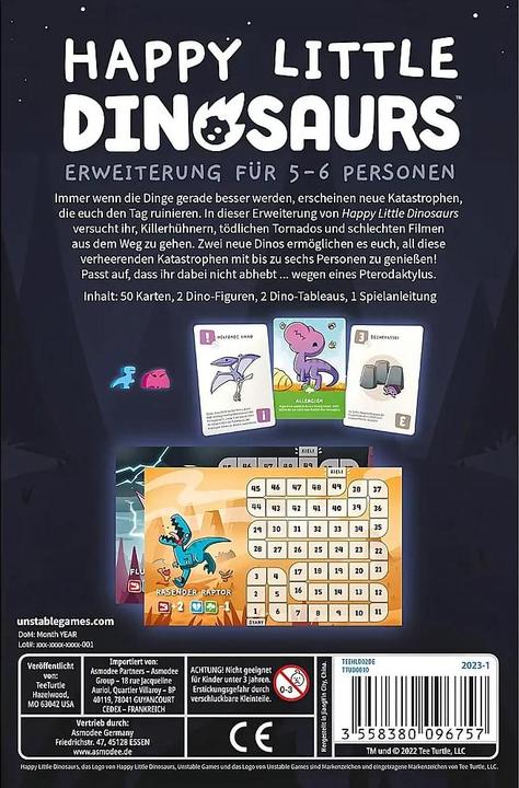 Actual product image Unstable Games Happy Little Dinosaurs - Expansion for 5 to 6 people, card game (German, 2 - 6 Players)