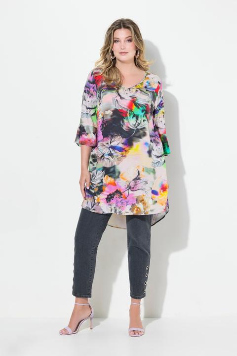 Produktbild Miamoda Tunika, A-Linie, Allover-Druck, V-Ausschnitt mit Zierperlen (46)
