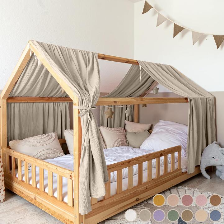 Lilimaus 2-teiliges Hausbett Stoffhimmel-Set