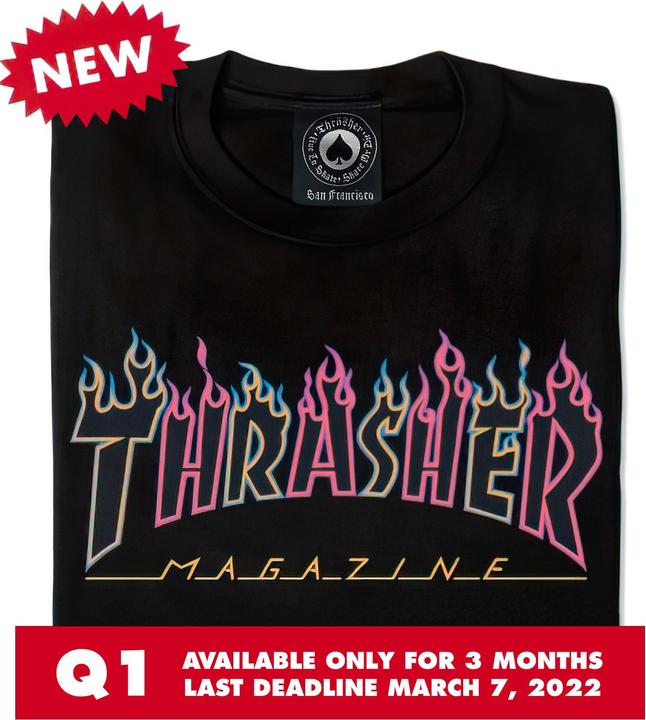 Immagine prodotto Thrasher Maglietta con logo al neon a doppia fiamma (L)