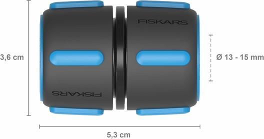 Actual product image Fiskars Hose repairer, With SoftGrip contact points and colour coding system, Universal size, Ø 1 (Hose repeater, 15 mm)