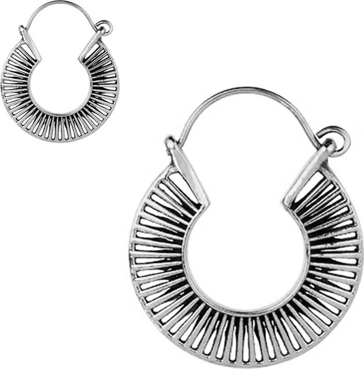 Produktbild Star Piercing Ohrring silber Fächer Creole (Messing)