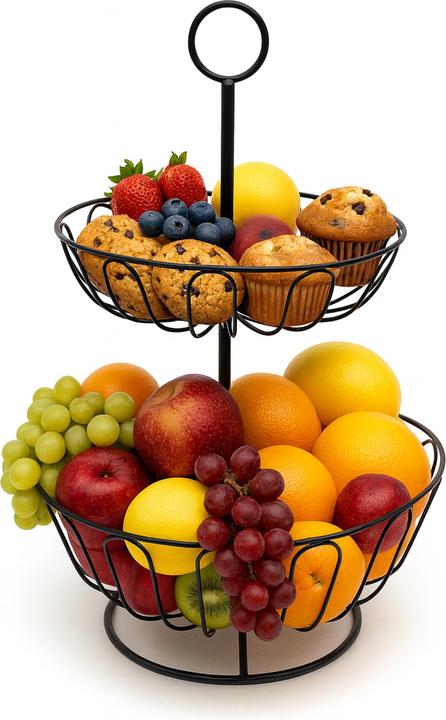 Relaxdays Obstkorb-Etagere (28 x 28 x 43 cm)