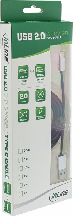 Produktbild InLine USB A – USB C (5 m, USB 2.0)