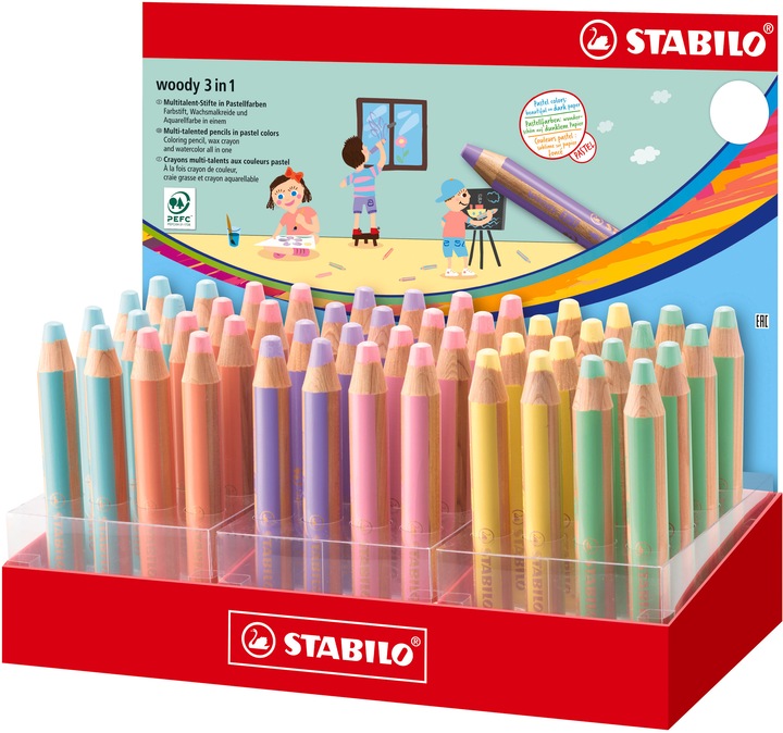 Actual product image STABILO woody 3in1 - colored pencils (Assorted, 48 x)