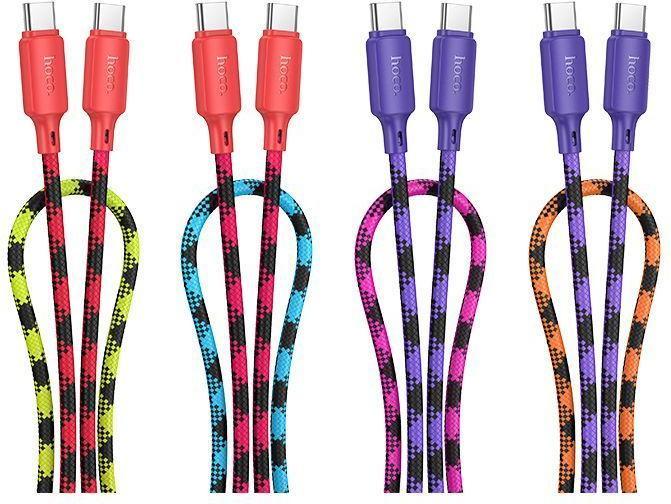 Actual product image Hoco Cable Cable USB C to USB C 3A 60W 1 m X116 gradient red (1 m, USB 3.2 Gen 2, 60 W)