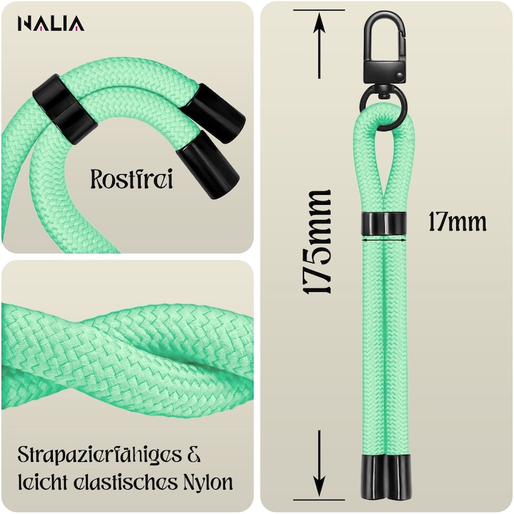 Produktbild Nalia Wristy Lanyard Handykette – Universal Trageband für Smartphones – Verstellbar, Soft & Elastisch