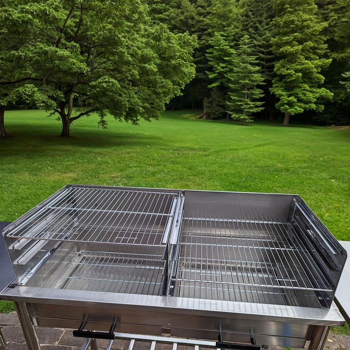Actual product image Casativo Edelstahl Holzkohlegrill für die Outdoorküche - Doppel-Grillrost getrennt höhenverstellbar
