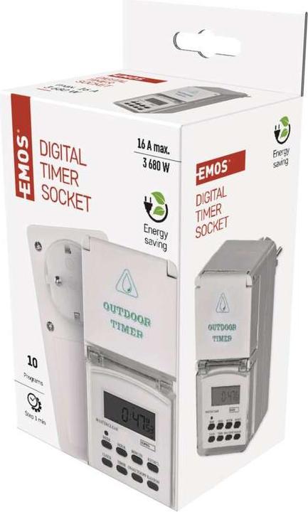 Immagine prodotto Emos Timer digitale Ip44 Schuko (CEE 7/7)