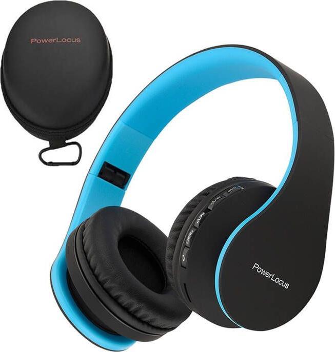 PowerLocus Wireless Headphones P1 (black & white) (20 h, Kabelgebunden, Kabellos)