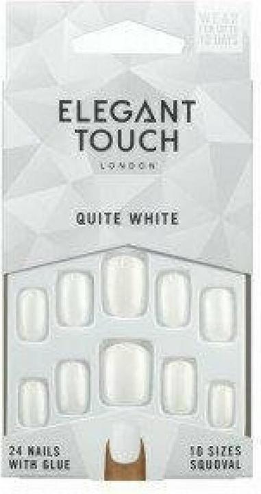 Actual product image Elegant Touch Core Colour Nails Quite White 24 Count (Artificial nails, Quite White)