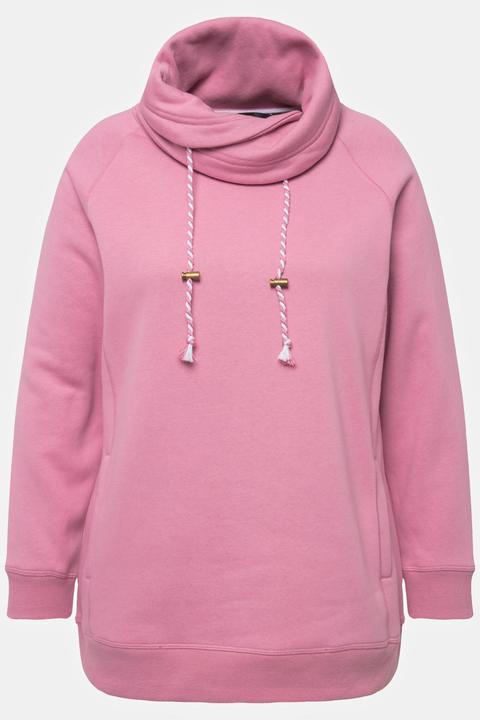 Actual product image Ulla Popken Drawstring Collar Long Sleeve Sweatshirt