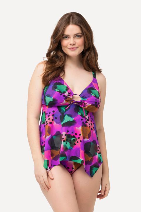 Produktbild Ulla Popken Tankini, Mustermix, Zierring, Softcups, Träger verstellbar (44 A)