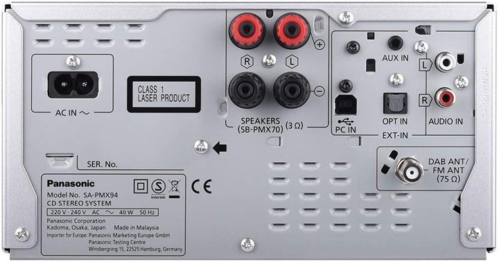 Actual product image Panasonic SC-PMX94 (CD player, Bluetooth, 2x 60 W)
