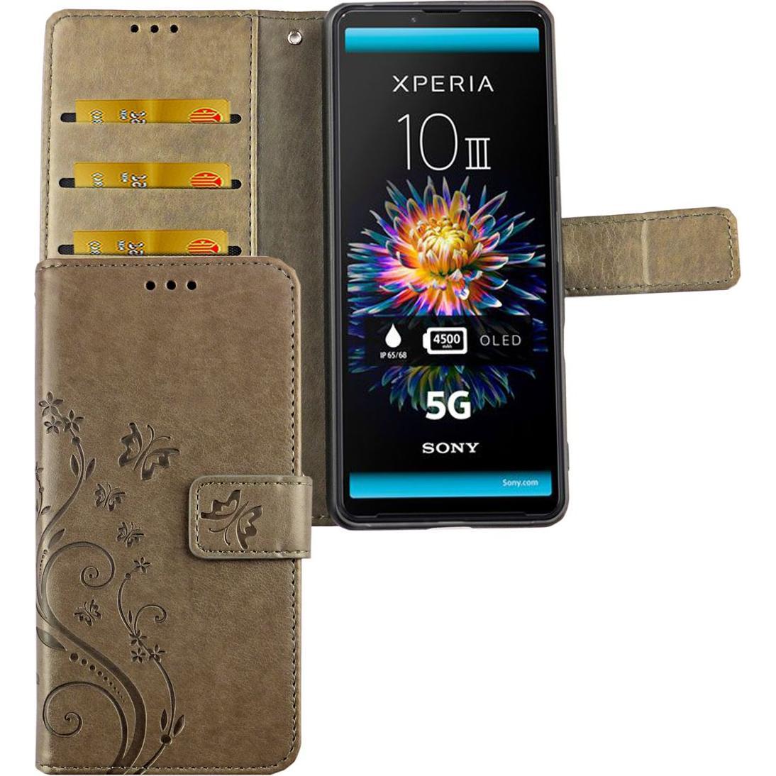 Thumbnail - König Design Handyhülle für Sony Xperia 10 III Case Cover Schutztasche Schutzhülle Bookstyle (Sony Xperia 10 III), Smart...