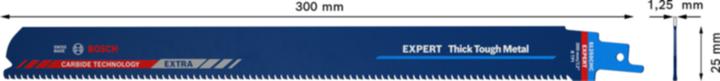 Bosch Professional Zubehör EXPERT ‘Thick Tough Metal’ S 1255 CHC Säbelsägeblatt, 1 Stück