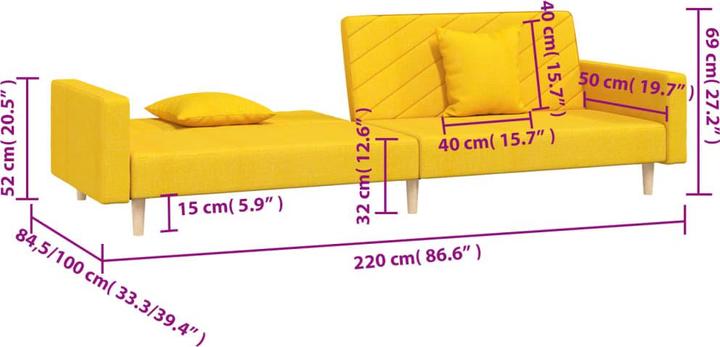 Produktbild vidaXL Schlafsofa (2-Sitzer)