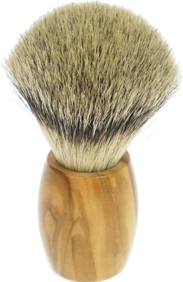 Image du produit Blaireau, Bois d'olivier, Pointe argentée, Ø 21,5 mm (Blaireau)