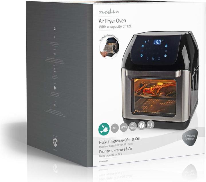 Produktbild Nedis Heissluft Friteuse 12 l Timer: 60 min Digital Schwarz