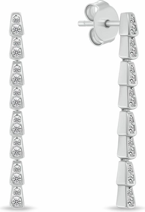 Immagine prodotto Brilio Silver - Luxurious silver dangling earrings with zircons EA1191W (Argento)