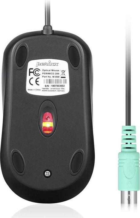 Actual product image Perixx PERIMICE-209 P Black Mouse Wired Optical Black 3 buttons 1000