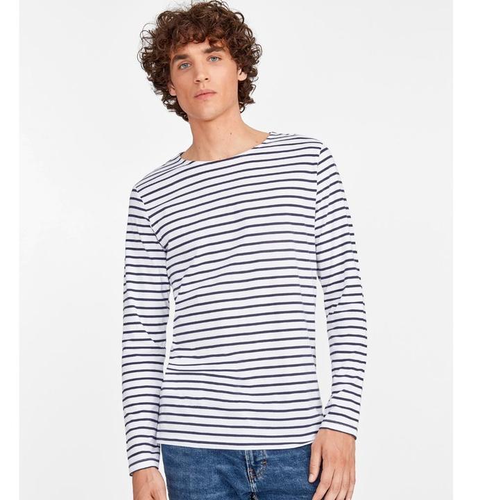 Immagine prodotto Sols T-shirt a maniche lunghe a righe color navy (M)