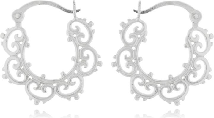 Actual product image Leyda Oriental Hoop Earrings (Silver 925)