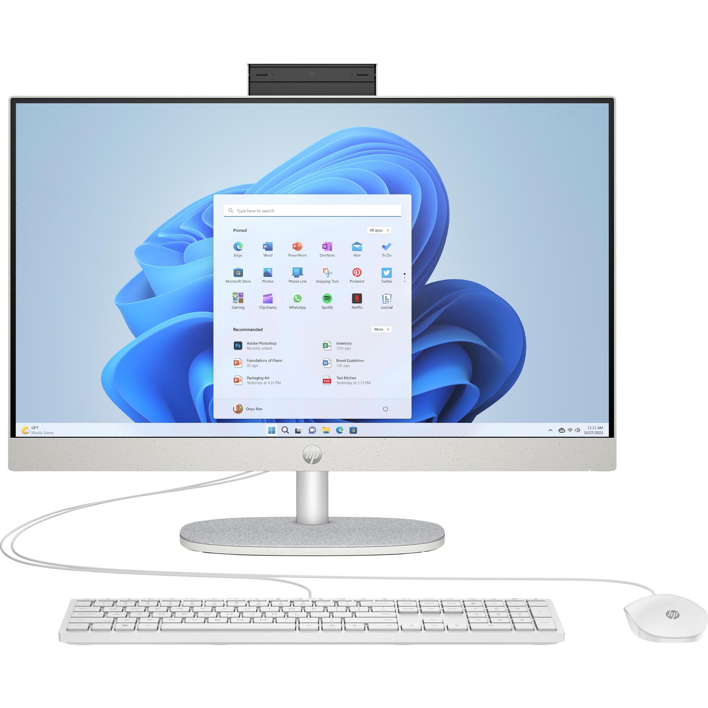 HP 24-cr1000ng Core Ultra 7 155U 16GB/1TB SSD Intel Graphics W11 A45CQEA (16 GB, 1000 GB), PC, Weiss