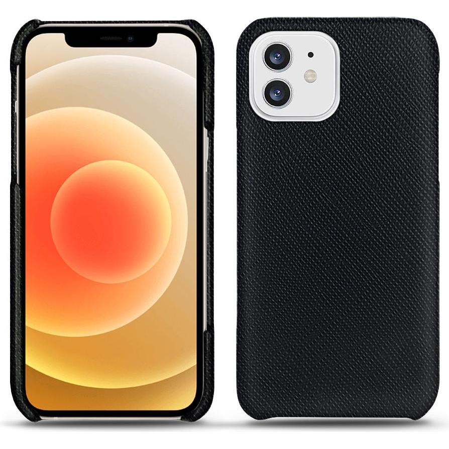Noreve Lederschutzhülle (Apple iPhone 12), Smartphone Hülle, Schwarz