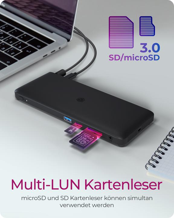 Actual product image Icy Box IB-DK2416-C (USB-C, 9 ports)