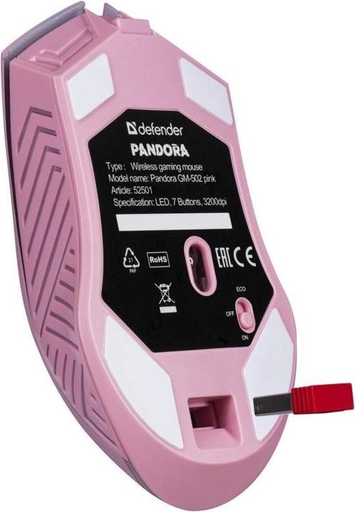 Actual product image Defender PANDORA RF 3200DPI 7P Wireless Gaming Mouse, Pink (Wireless)