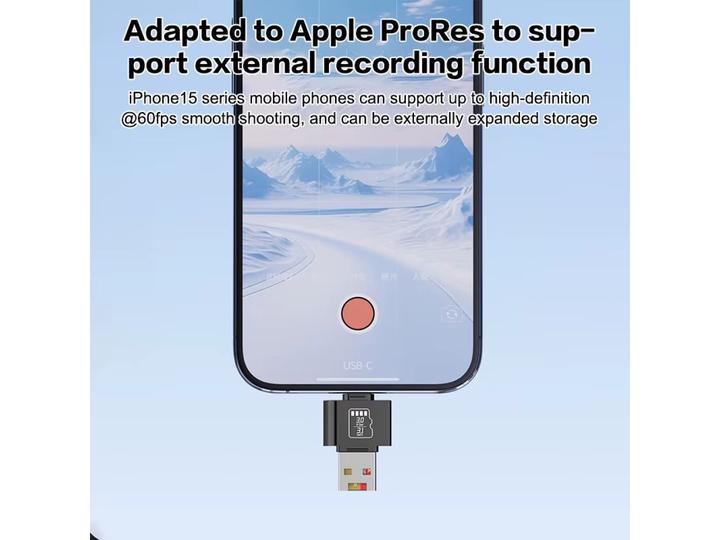 Actual product image PowerGuard USB-C USB-A OTG to MicroSD Cardreader Photo File Adapter (USB, Micro USB, USB-C)