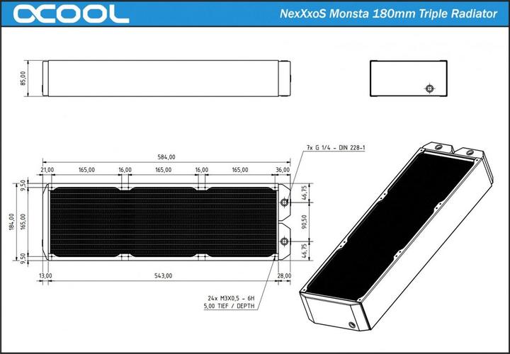 Image du produit Alphacool NexXxoS Monsta 180mm Triple (180 mm)